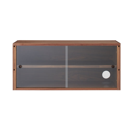 SUS Shelving Unit Box with Glass Door - Walnut MUJI