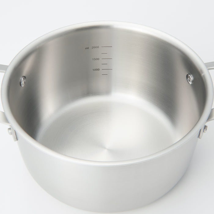 Stainless Aluminium 3-Layer Steel Saucepot 3L, Cookware