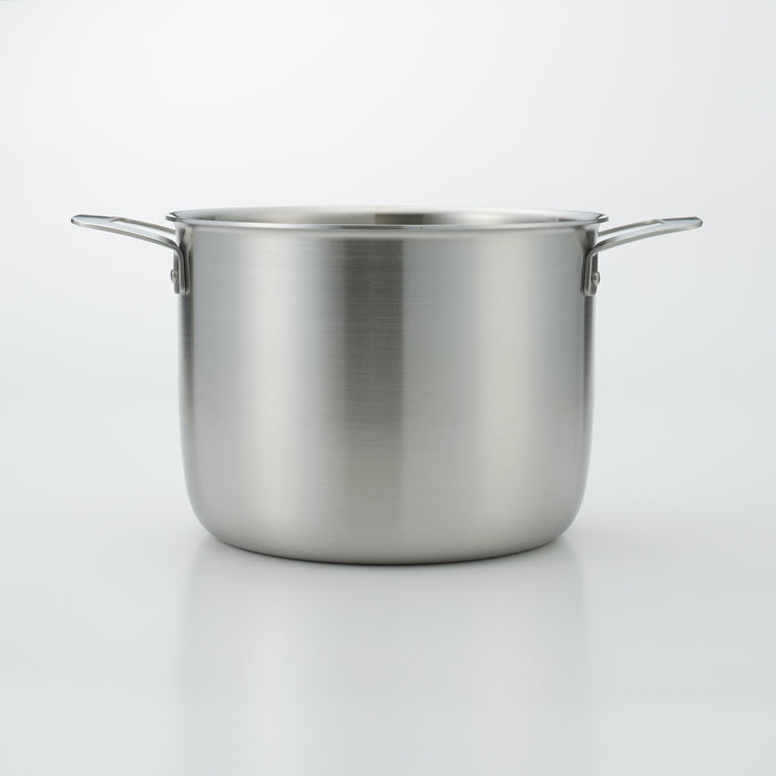New MUJI Stainless Pan Single Handle Chef Pot Medium with lid IH Fire FS  Japan