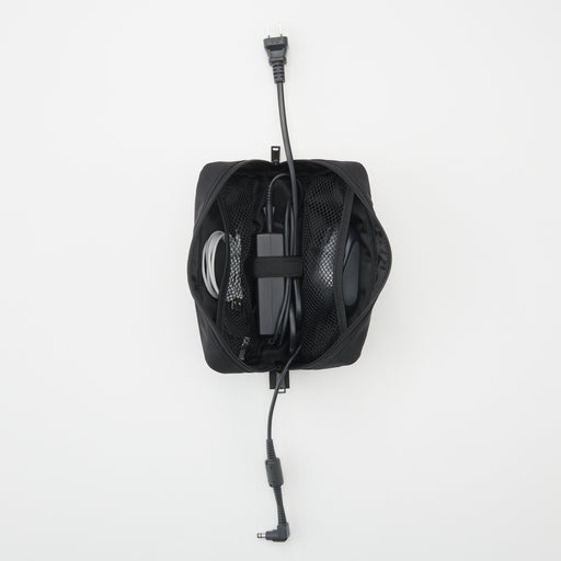 #WK40 Polyester Gadget Pouch - Black MUJI