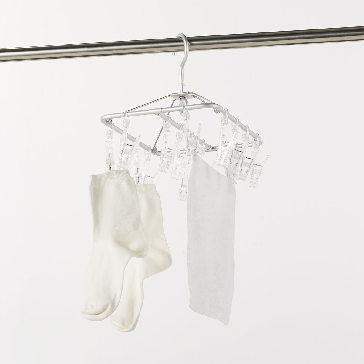 Laundry hanger with pegs hot sale