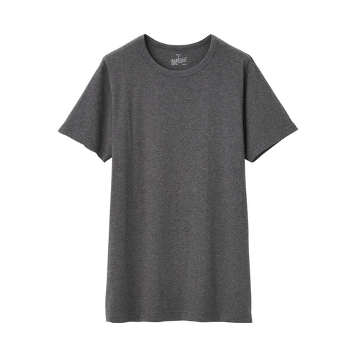 Men's Heat Generating Cotton Crew Neck Short Sleeve T-Shirt Charcoal Gray MUJI