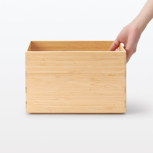 Stackable Bamboo Box - Half - Medium W10.2 x D7.3 x H6.5" MUJI