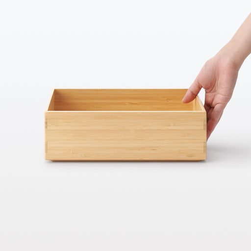 Stackable Bamboo Box - Half - Small W10.2 x D7.3 x H3.3" MUJI