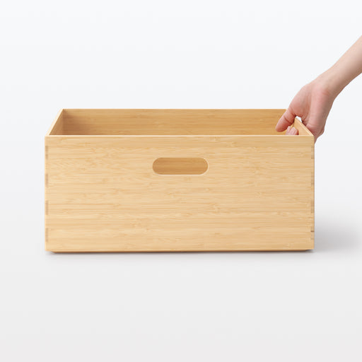 Stackable Bamboo Box - Medium W14.6 x D10.2 x H6.5" MUJI