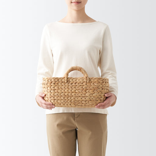 #wk 49 - Water Hyacinth Basket - Oval - Small W14.6 x D7.3 x H6.3" MUJI