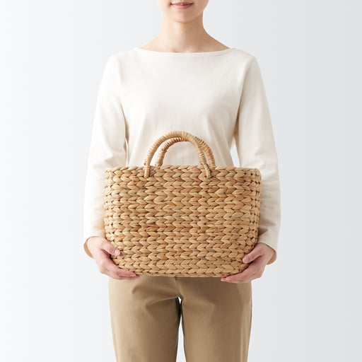 #wk 49 - Water Hyacinth Basket - Large W14.6 x D7.3 x H10.2" MUJI