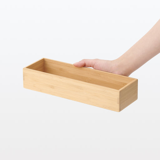 Stackable Bamboo Organizer Box - Small W3.3 x D10.2 x H2.2" MUJI