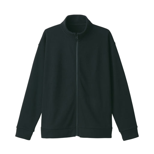 Men's Knit Fleece Stand Collar Jacket Black MUJI