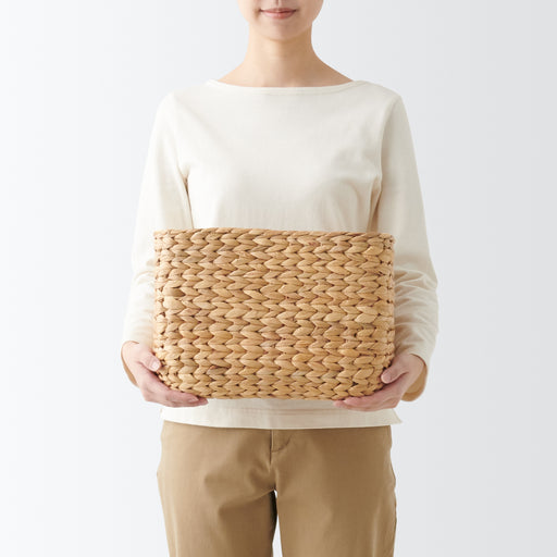 #wk 49 - Water Hyacinth Basket - Rectangle - Large W13.4 x D9.1 x H9.4" MUJI