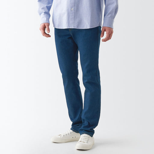 Men's Stretch Denim Slim Pants Blue (L30") MUJI