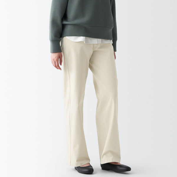 Women's 4-Way Stretch Chino Wide Straight Pants | MUJI USA