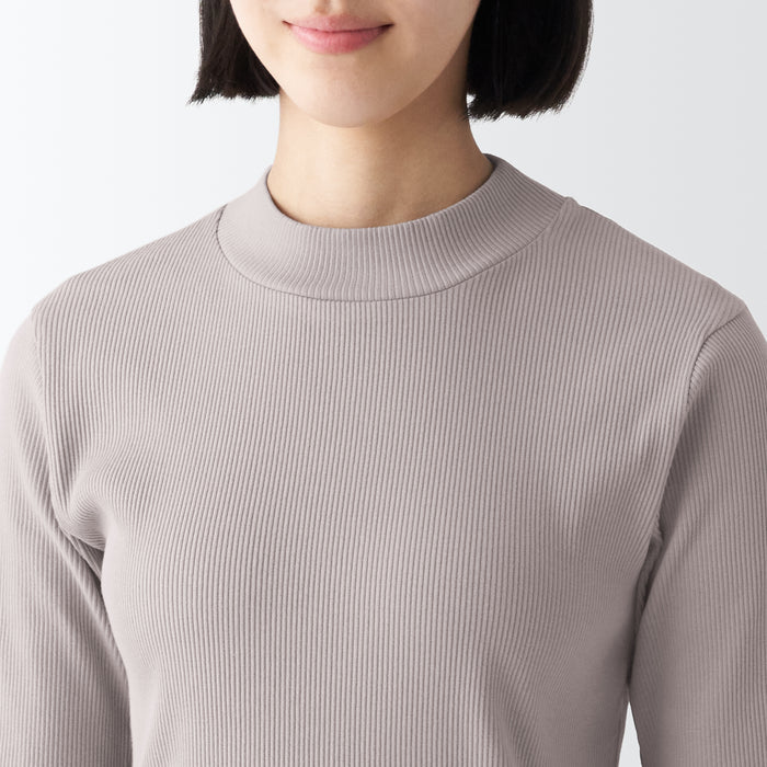 Uniqlo Women's Ribbed High Neck Long-Sleeve T-Shirt