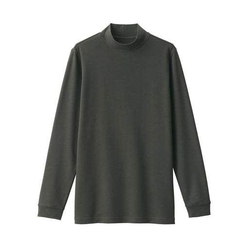 Men's Warm Thick Cotton High Neck Long Sleeve T-Shirt Smoky Brown MUJI