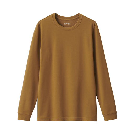 Men's Warm Thick Cotton Crew Neck Long Sleeve T-Shirt Camel MUJI