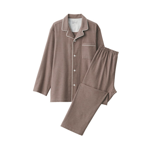 Men's Side Seamless Flannel Pajamas Brown MUJI