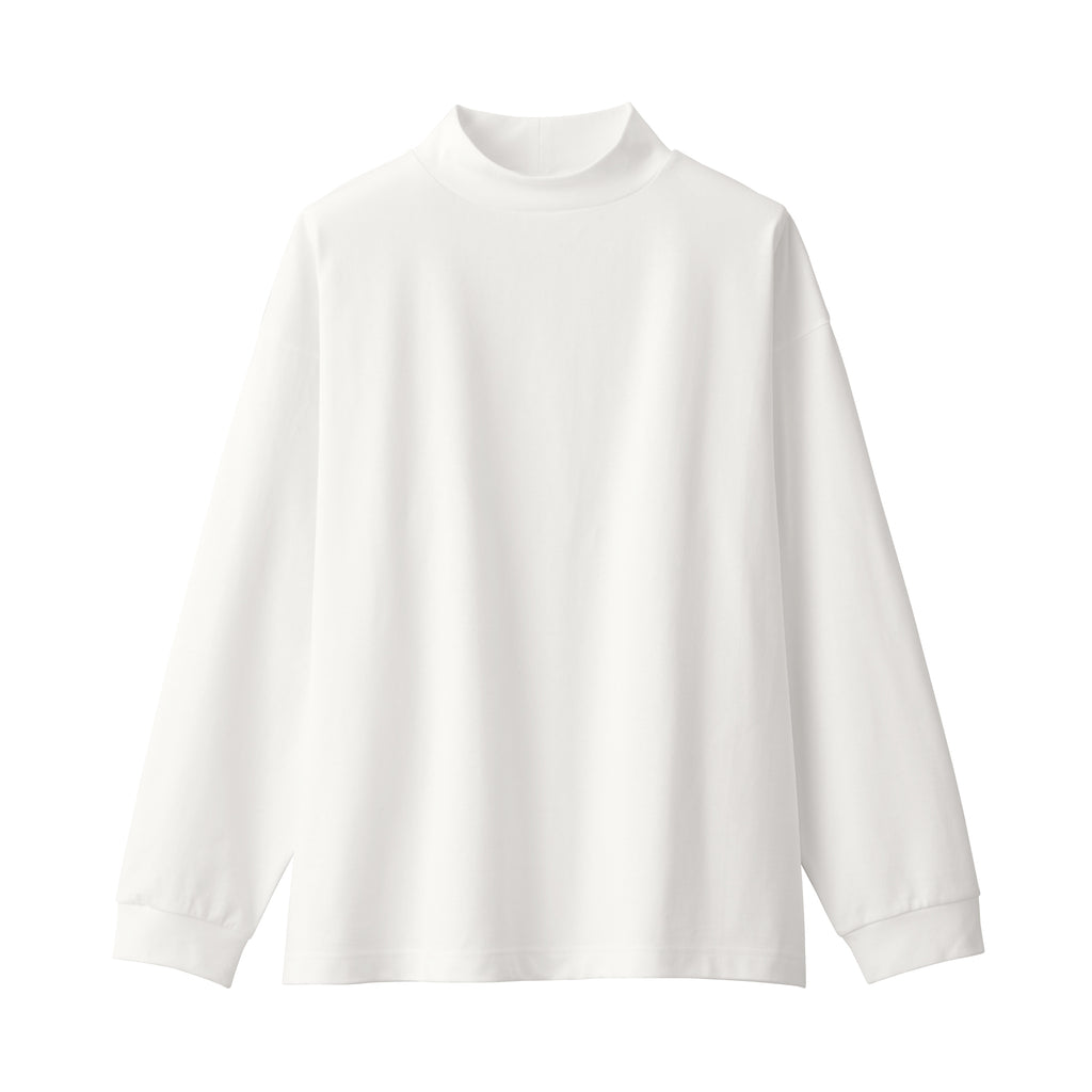 LABO Jersey Mock Neck Long Sleeve T-Shirt | Unisex Clothing | MUJI USA