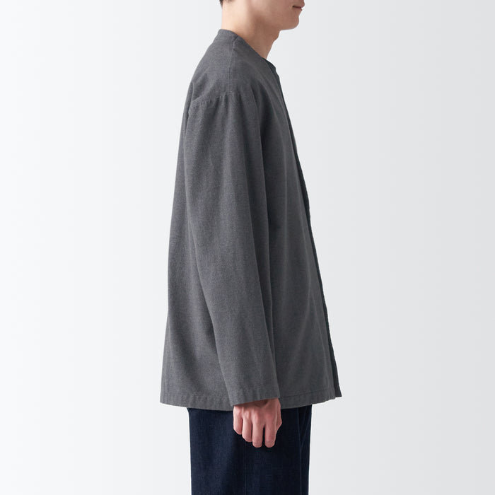 Men's Double-Brushed Flannel Cardigan | MUJI USA