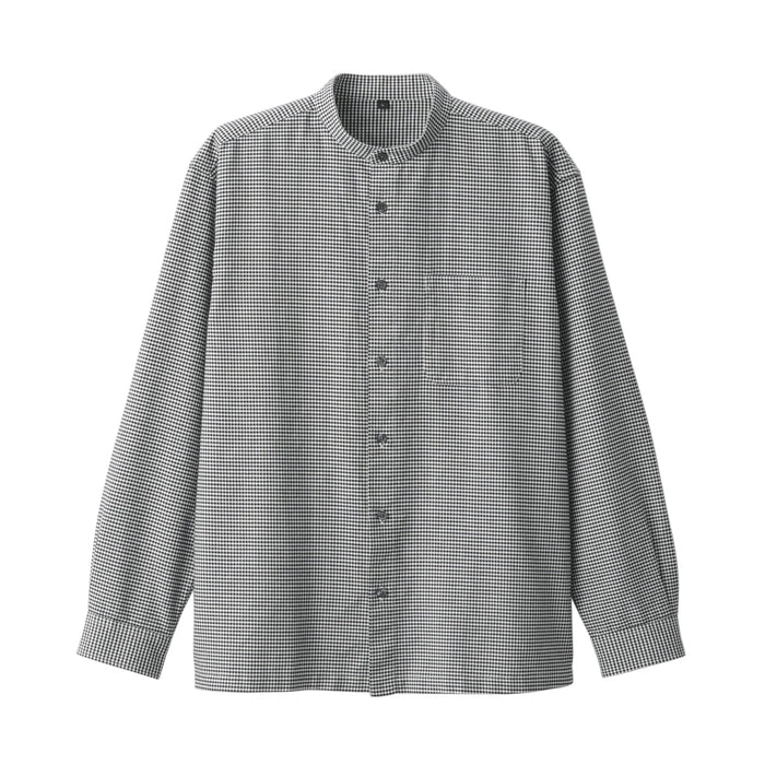 Men's Washed Oxford Stand Collar Long Sleeve Shirt | Fall Causal