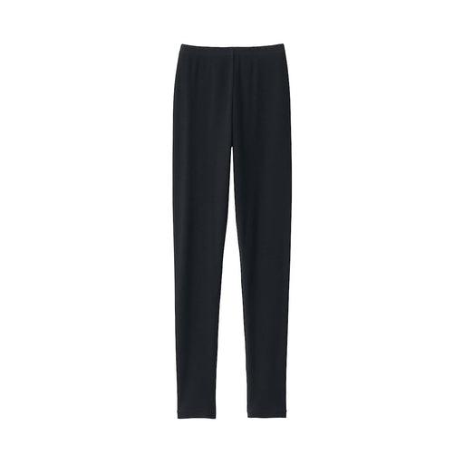 Women's Stretch Ribbed Leggings Black MUJI