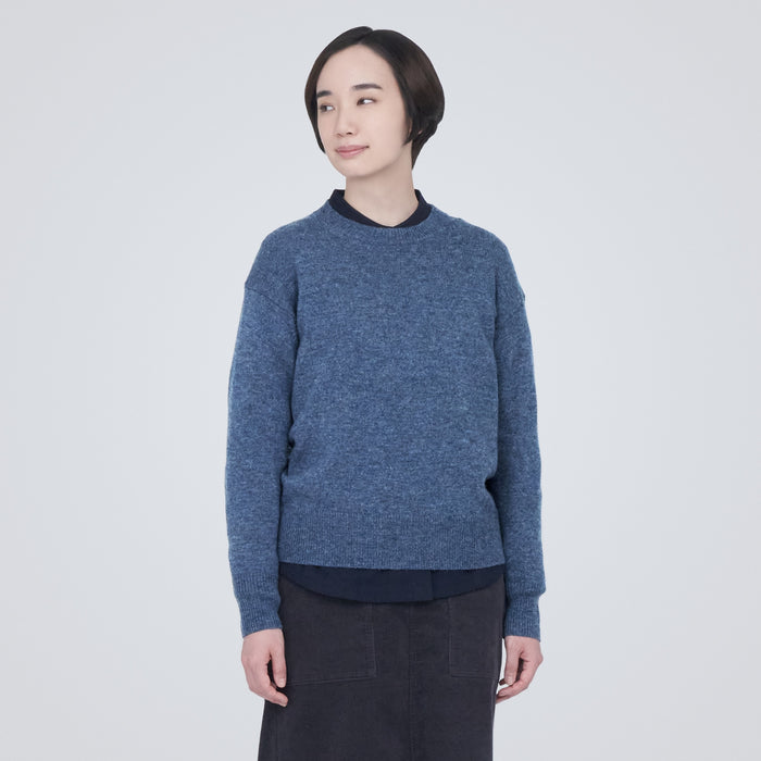 MUJI USA Women's Jacquard Crew Neck Sweater