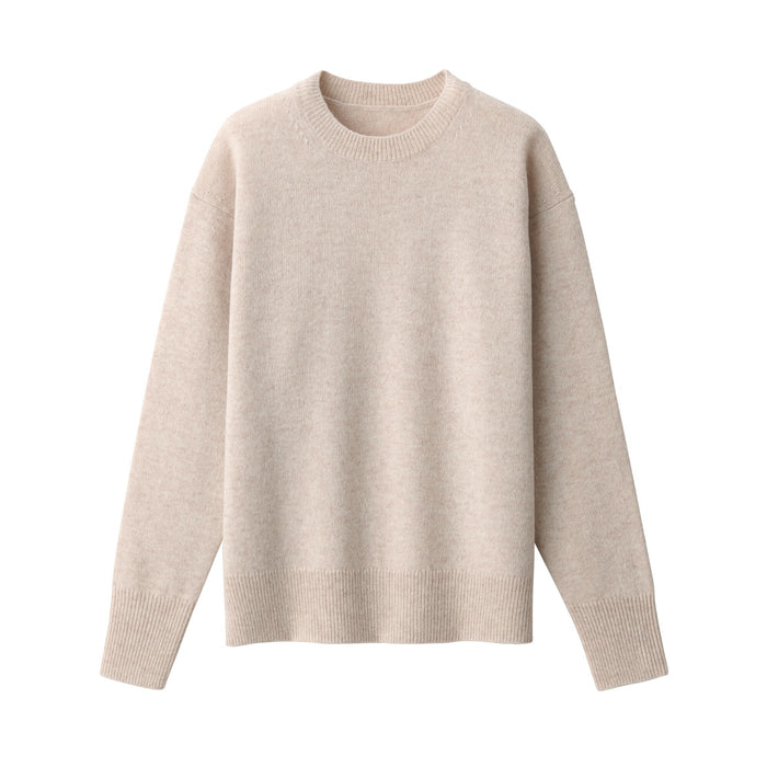 MUJI USA Women's Jacquard Crew Neck Sweater