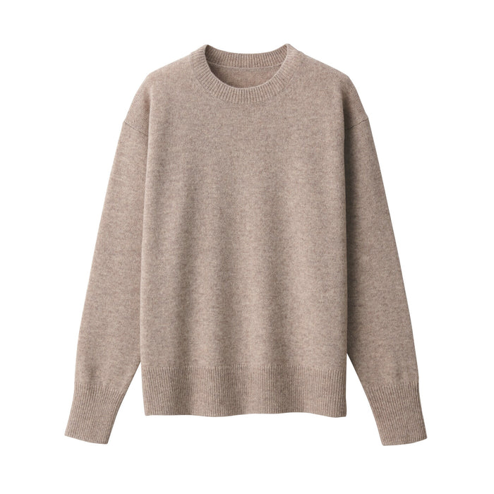 MUJI USA Women's Jacquard Crew Neck Sweater