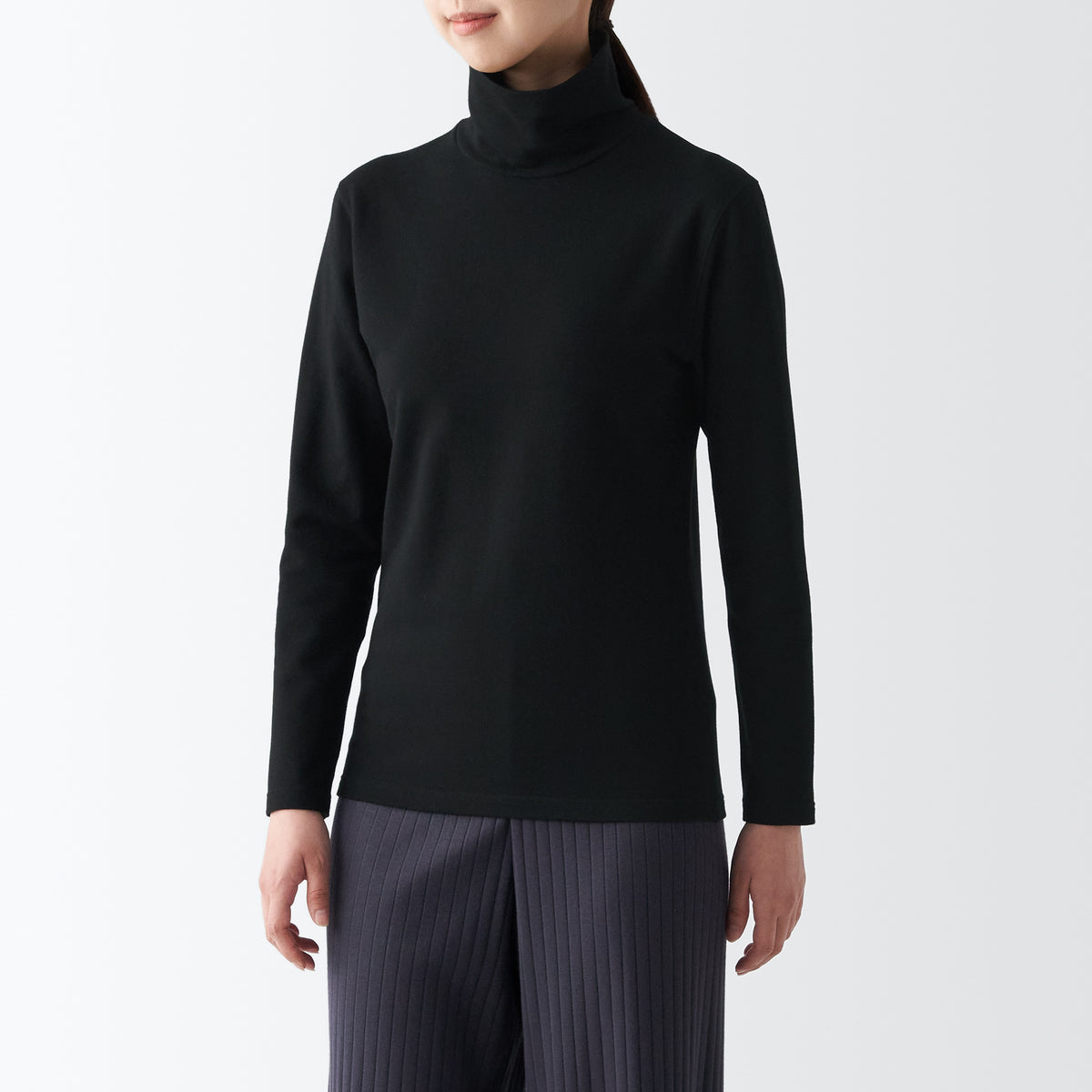 USA MUJI Thick Women\'s T-Shirt Innerwear Sleeve Turtle Long | Warm Neck Cotton | Winter