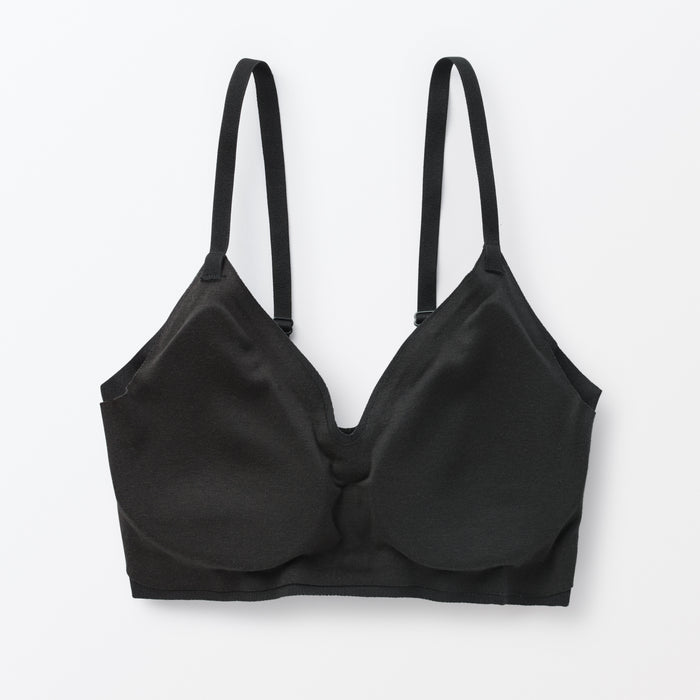 Muji Wire-free Mold Bra without Hooks Black Color From Japan Free Shipping  