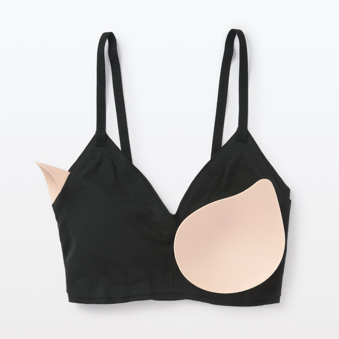 Muji Wire-free Mold Bra without Hooks Black Color From Japan Free