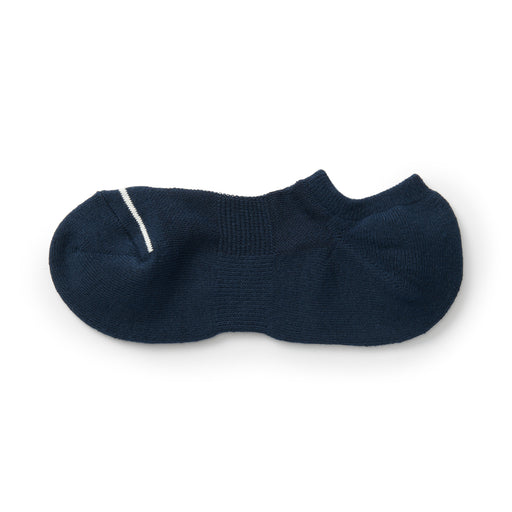 Right Angle Pile Sneaker Socks 25-29cm Navy Stripe MUJI