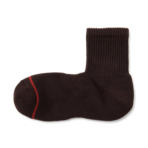 Warm Pile Cotton Short Socks Brown MUJI