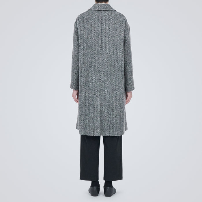 Women's Recycled Wool Blend Chester Coat - Gray Pattern