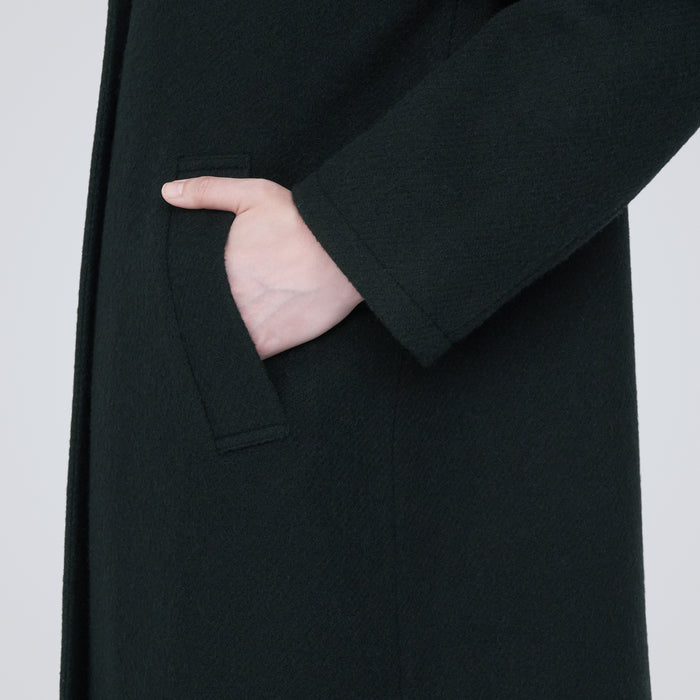 Women's Recycled Wool Blend Chester Coat - Black | MUJI USA