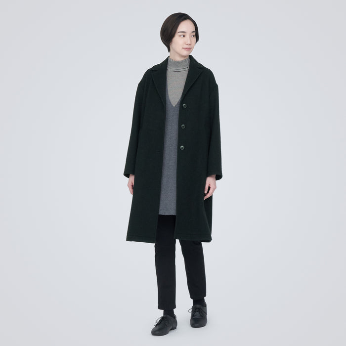 Women's Recycled Wool Blend Chester Coat - Black