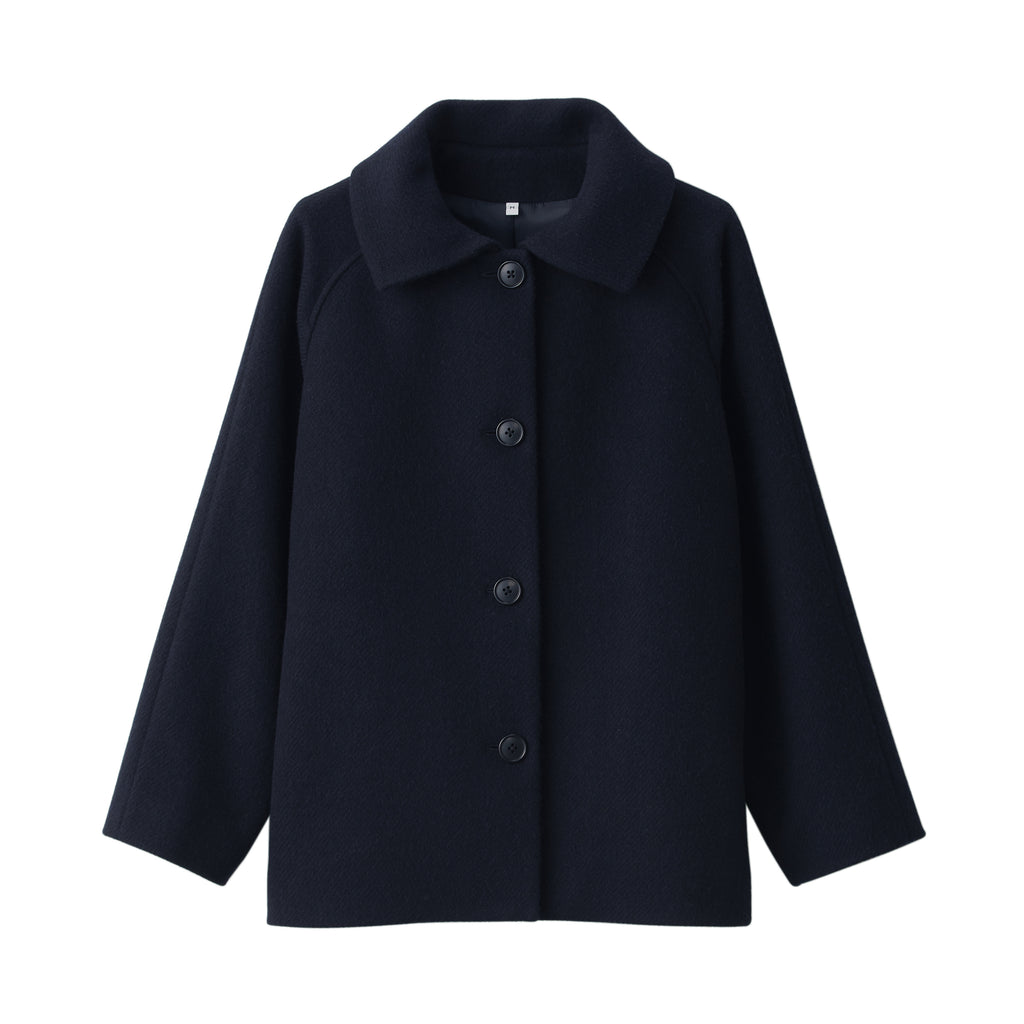 Women's Reclaimed Wool Blend Short Coat | Fall Outerwear | MUJI USA