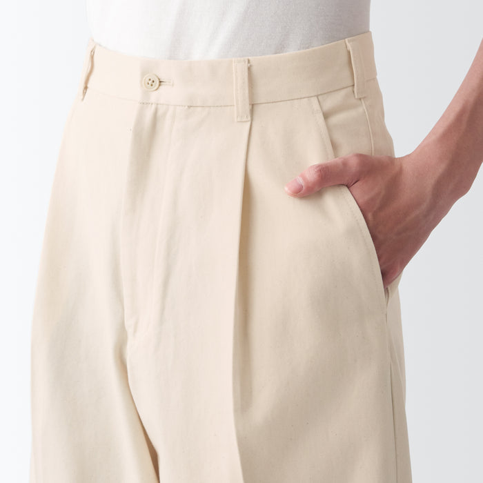 Men's Chino Tuck Wide Pants | Chino Pants | MUJI USA