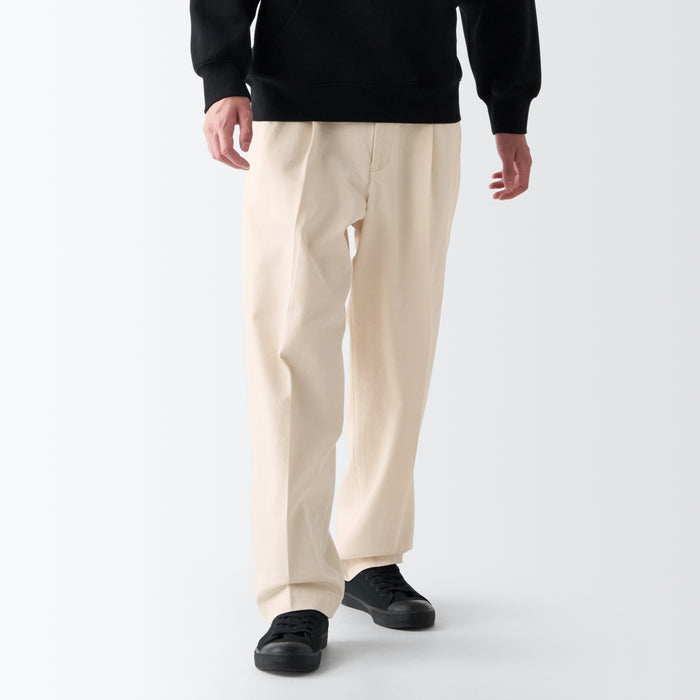 Men's Chino Tuck Wide Pants | Chino Pants | MUJI USA