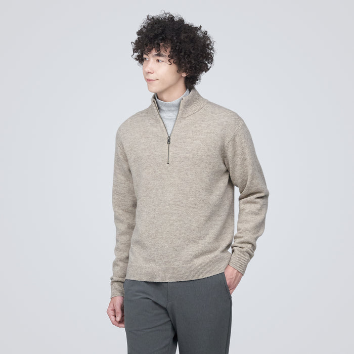 Men's Mid-Gauge Wool Zipped Sweater