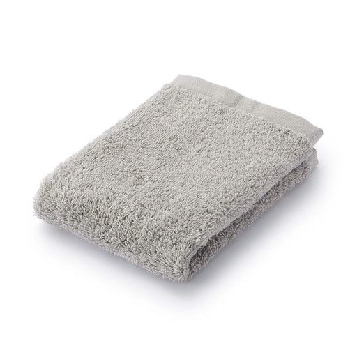 Pile Weave Hand Towel with Loop Light Gray MUJI
