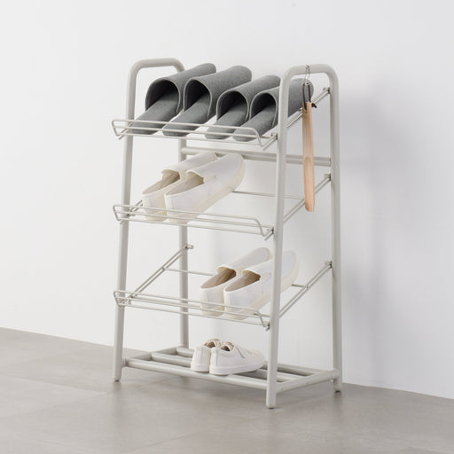 #wk 49 -imported- Steel Pipe Shoe Rack - Warm Grey MUJI