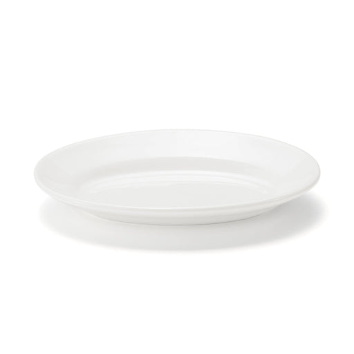 Porcelain Rimmed Oval Plate Medium - White MUJI