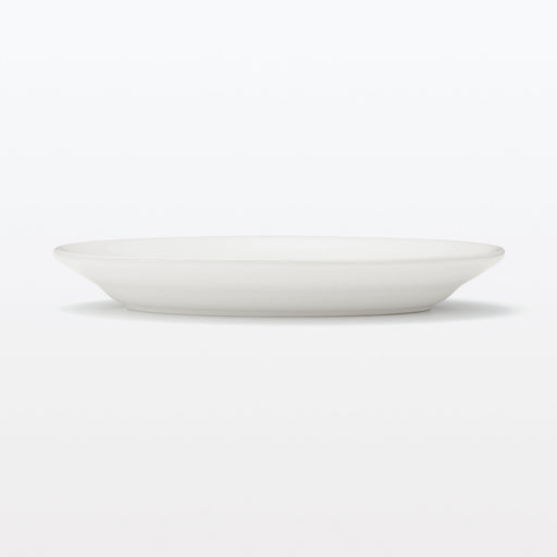 Porcelain Rimmed Oval Plate Large - White MUJI