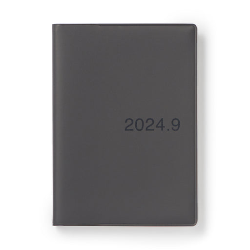Monthly/Weekly Planner From August 2024 - Dark Gray A6 - Monday Start MUJI