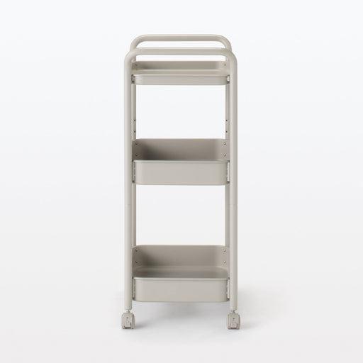 #wk 49 -imported- Steel Pipe Wheeled Rack Utility Cart - Warm Gray MUJI