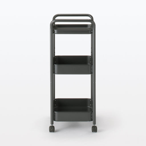 #wk 49 -imported- Steel Pipe Wheeled Rack Utility Cart - Dark Gray MUJI