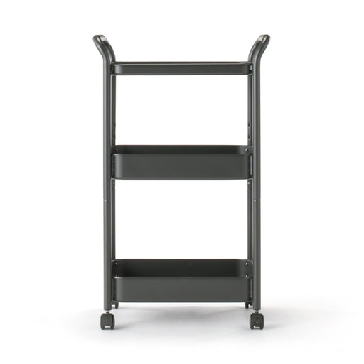 #wk 49 -imported- Steel Pipe Wheeled Rack Utility Cart - Dark Gray MUJI