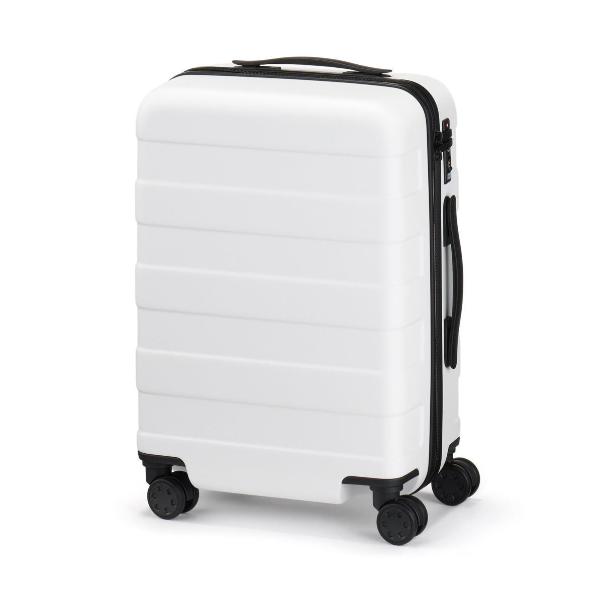 Adjustable Handle Hard Shell Suitcase 36L - White | Travel Carry 