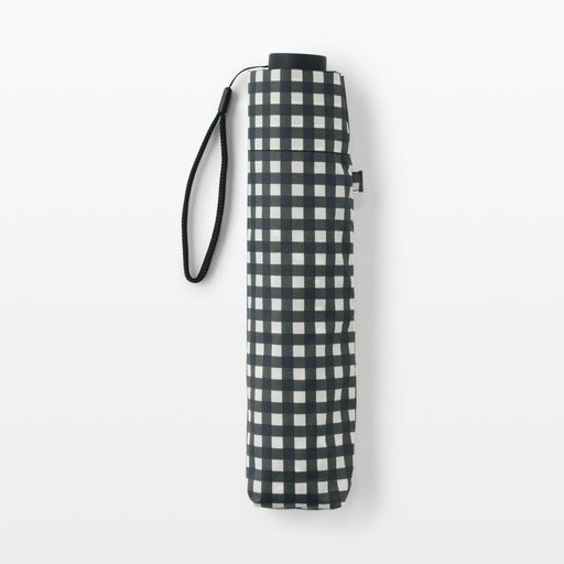 #WK49 [import] All-Weather Foldable Umbrella Black Check MUJI