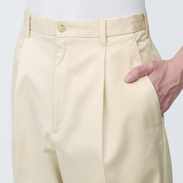 Men's Stretch Chino Tuck Wide Pants, Chino Pants
